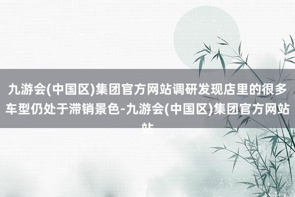 九游会(中国区)集团官方网站调研发现店里的很多车型仍处于滞销景色-九游会(中国区)集团官方网站