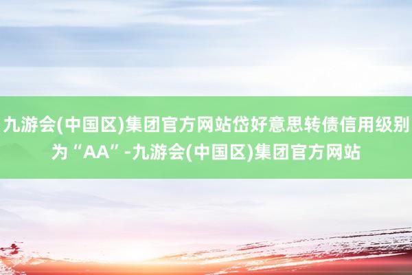 九游会(中国区)集团官方网站岱好意思转债信用级别为“AA”-九游会(中国区)集团官方网站