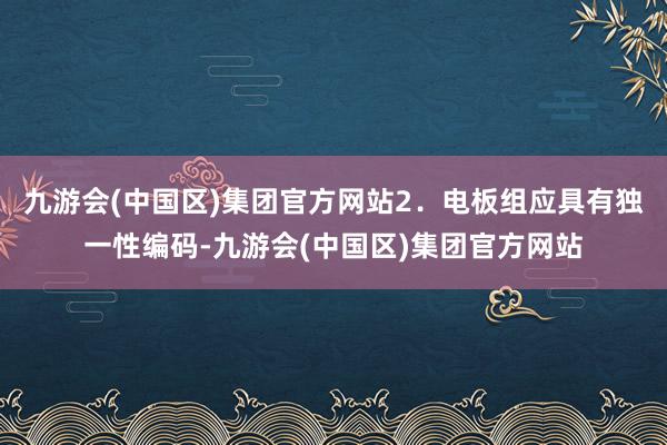 九游会(中国区)集团官方网站2．电板组应具有独一性编码-九游会(中国区)集团官方网站