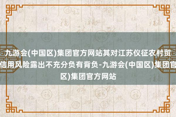 九游会(中国区)集团官方网站其对江苏仪征农村贸易银行信用风险露出不充分负有背负-九游会(中国区)集团官方网站