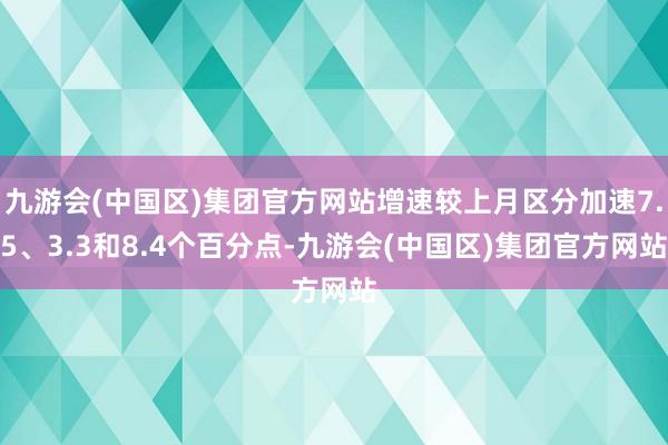 九游会(中国区)集团官方网站增速较上月区分加速7.5、3.3和8.4个百分点-九游会(中国区)集团官方网站