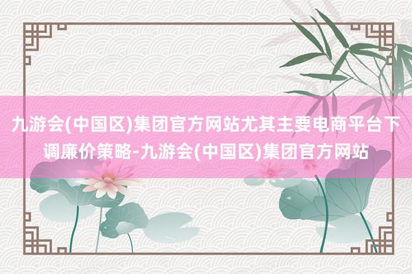 九游会(中国区)集团官方网站尤其主要电商平台下调廉价策略-九游会(中国区)集团官方网站