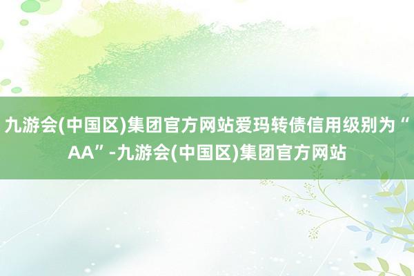 九游会(中国区)集团官方网站爱玛转债信用级别为“AA”-九游会(中国区)集团官方网站