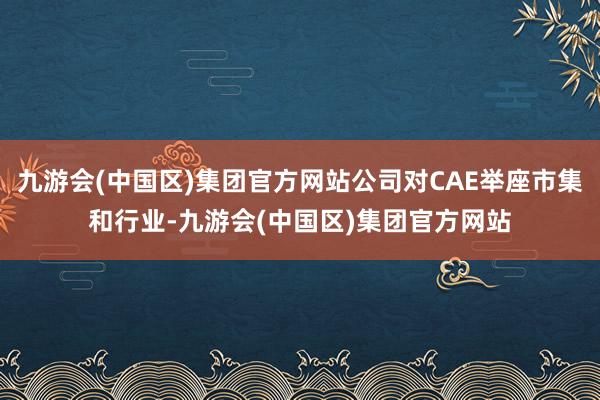 九游会(中国区)集团官方网站公司对CAE举座市集和行业-九游会(中国区)集团官方网站