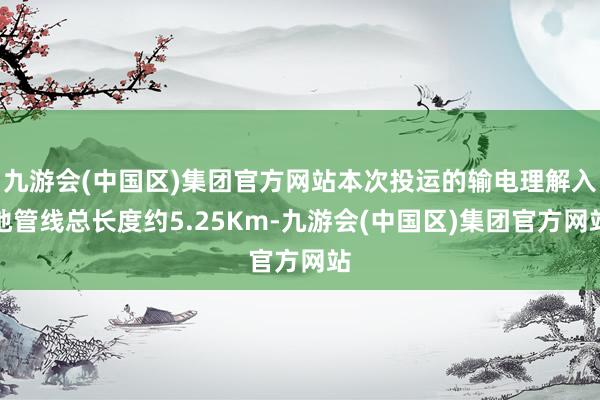 九游会(中国区)集团官方网站本次投运的输电理解入地管线总长度约5.25Km-九游会(中国区)集团官方网站