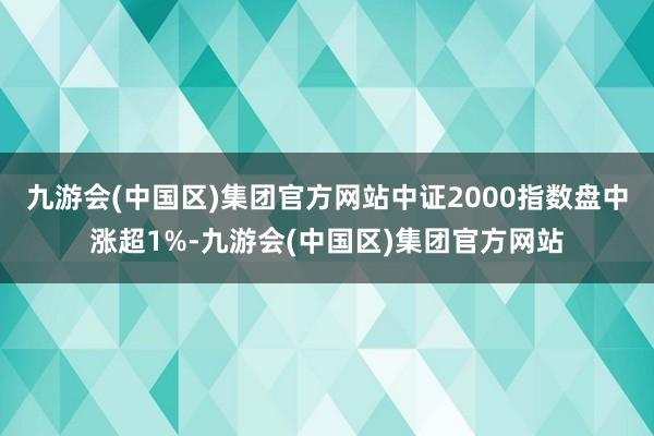 九游会(中国区)集团官方网站中证2000指数盘中涨超1%-九游会(中国区)集团官方网站